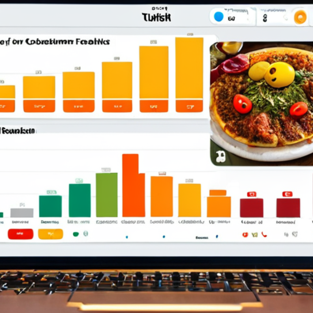 **

"A vibrant data dashboard showcasing charts and graphs analyzing customer feedback for a Turkish "lokanta" (small restaurant). Focus on sentiment analysis highlighting positive and negative opinions. Display Turkish text analysis results with smiling and frowning emojis."

**